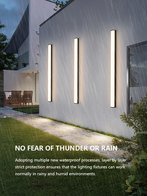 Modern waterproof LED outdoor wall light for garden - vue 3 sur 8