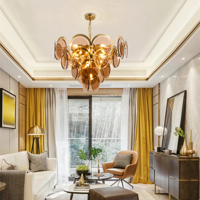 Modern Nordic smoked glass ceiling light for stylish interiors - vue 10 sur 10