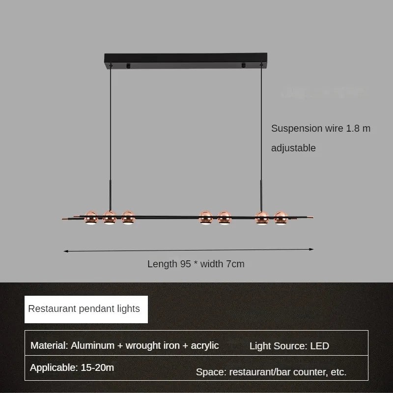 Minimalist modern ball chandelier for interior decoration - vue 8 sur 12