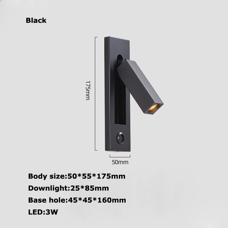 Rotating LED wall light with switch for reading - vue 20 sur 21