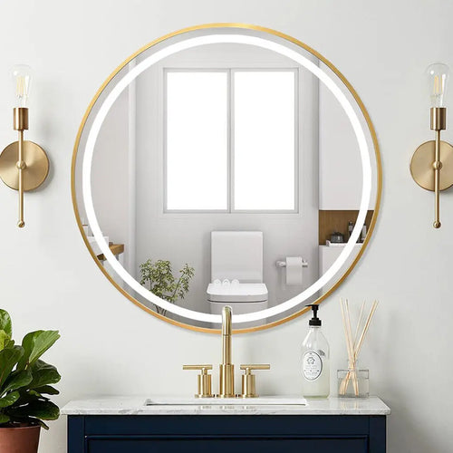 miroir lumineux rond avec intensité variable et antibuée - vue 9 sur 10