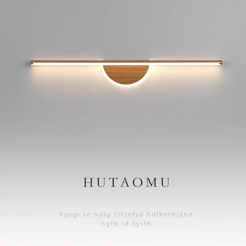 Modern LED wall light with wood grain for interior decor - vue 2 sur 21