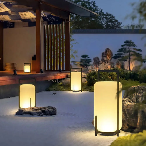 Modern acrylic solar floor lamp for indoor and outdoor use - vue 2 sur 9