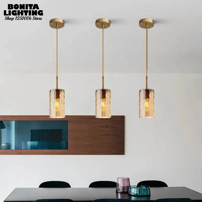 Modern nordic style hand-blown glass pendant light - vue 4 sur 8