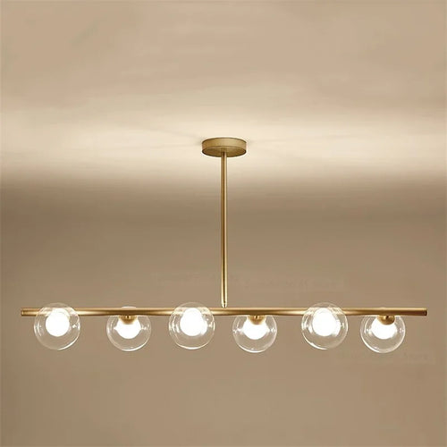 Modern LED chandelier with nordic glass ball lamps - vue 2 sur 12