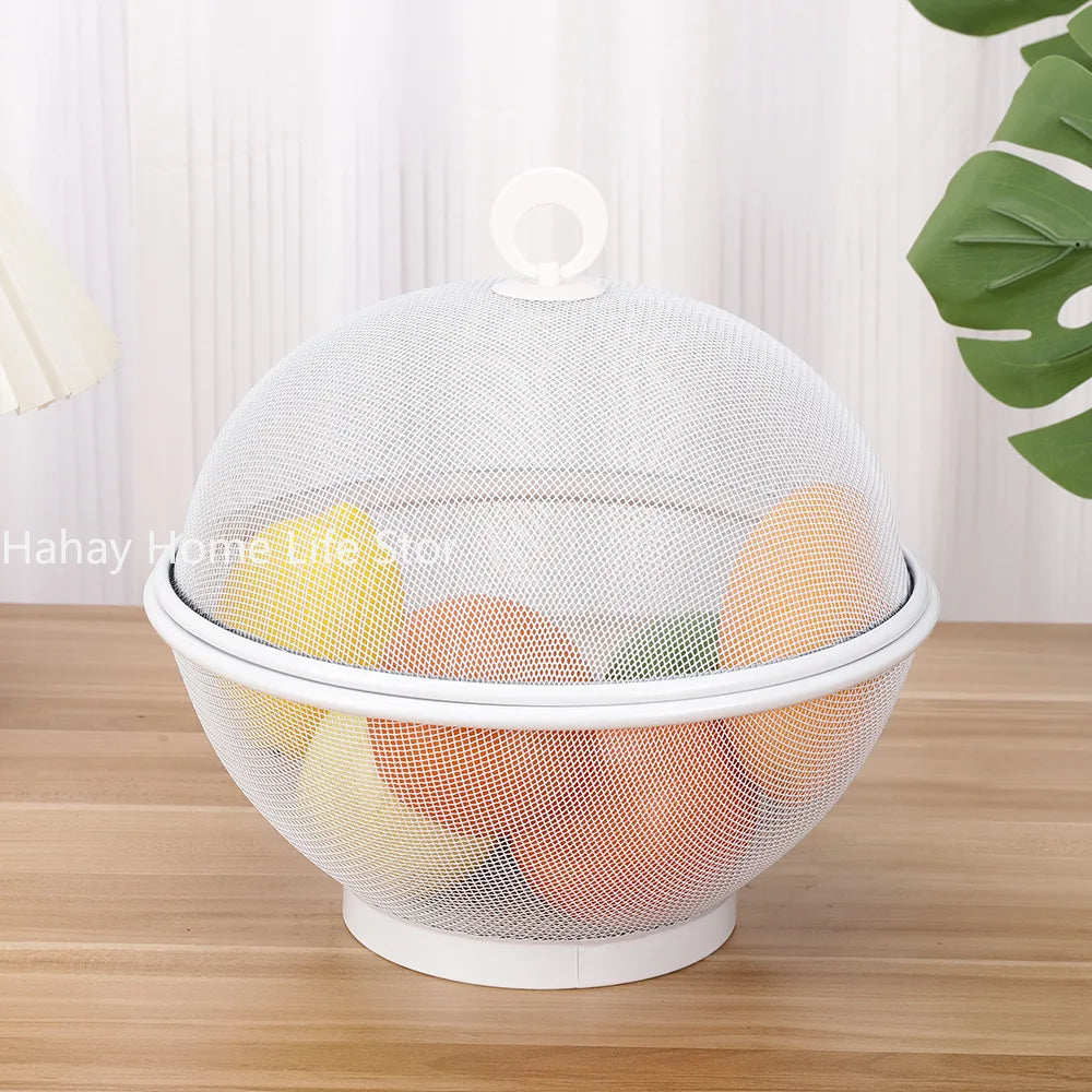 mesh fruit basket with stainless steel fly cover