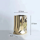 ceramic vase with silver frills for decorative flowers