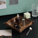 Leather storage box for keys and cosmetics