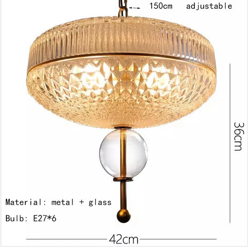Creative champagne glass and gold metal pendant light 3000k - vue 11 sur 10
