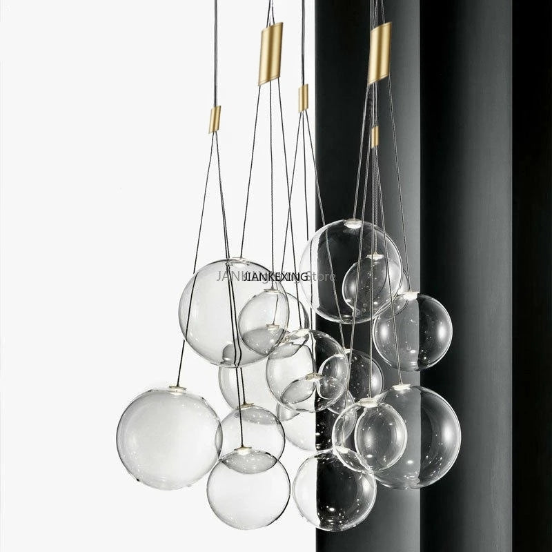 Nordic minimalist glass designer chandelier with LED