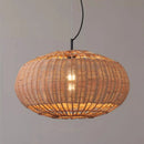 Woven rattan pendant light wabi sabi style for interior decor