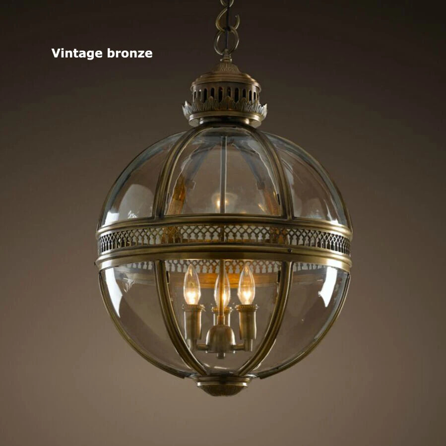 Retro iron and glass vintage chandelier for indoor lighting