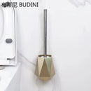 Silicone toilet brush with wall-mounted or freestanding holder