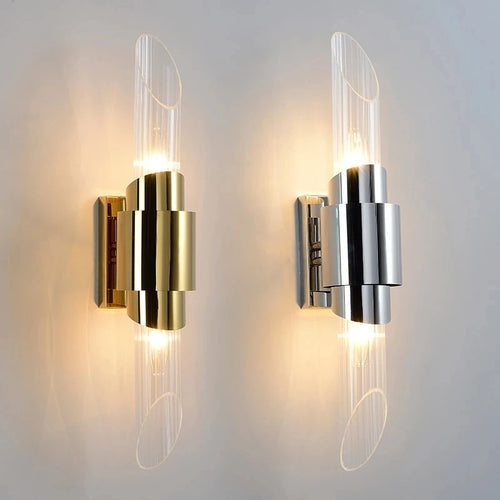 Modern gold chrome wall light - vue 2 sur 8