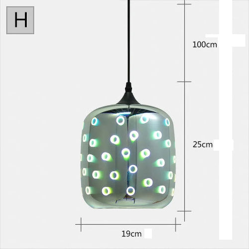Coloured glass pendant light for modern and festive decoration - vue 10 sur 23