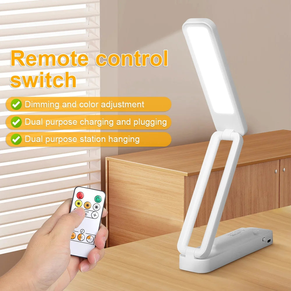 Foldable touch desk lamp with remote control and dimmable brightness - vue 5 sur 7