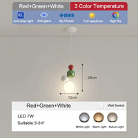 Round metal pendant light for children's bedroom