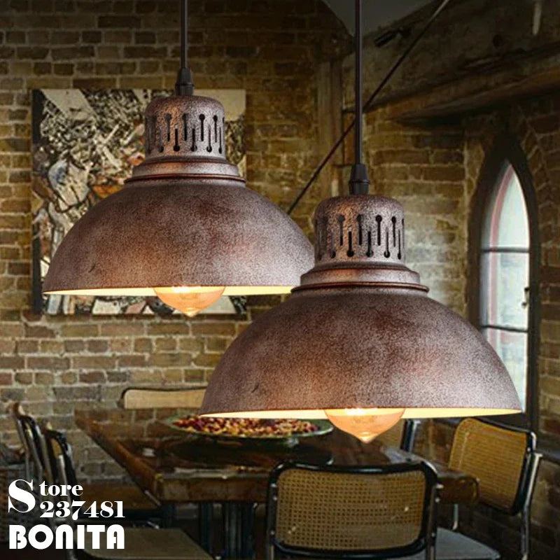 Retro vintage iron industrial pendant light