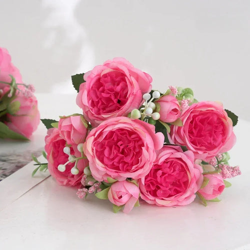 Artificial peony bouquet for indoor floral decoration - vue 11 sur 17
