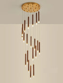 Modern LED walnut chandelier for simple Nordic duplex