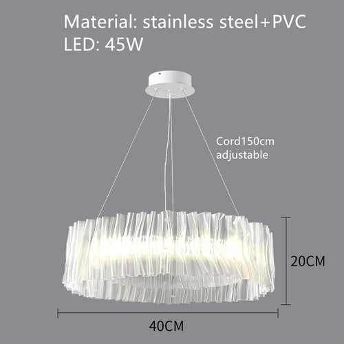 Designer pendant light in PVC and stainless steel for indoor spaces - vue 12 sur 13
