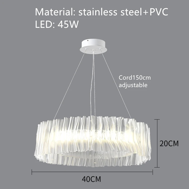Designer pendant light in PVC and stainless steel for indoor spaces - vue 11 sur 13