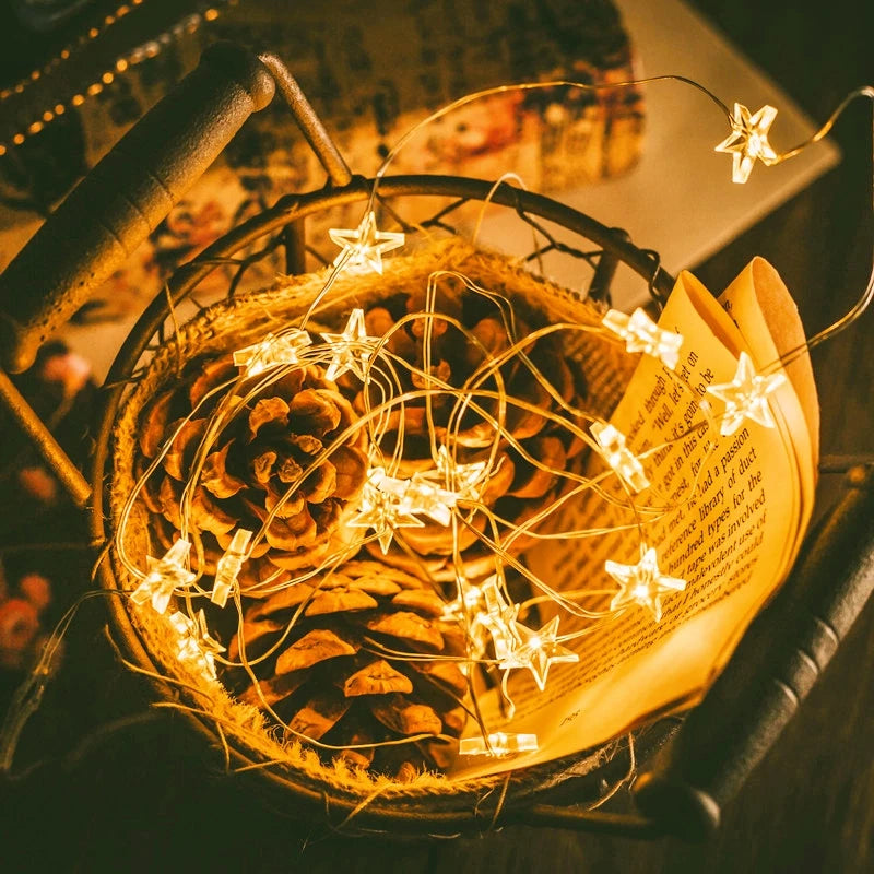 Star LED string lights copper wire for party decorations - vue 3 sur 8