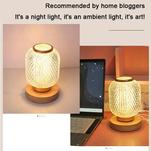 lampe à poser en cristal led rechargeable pour décoration intérieure - vue 5 sur 7
