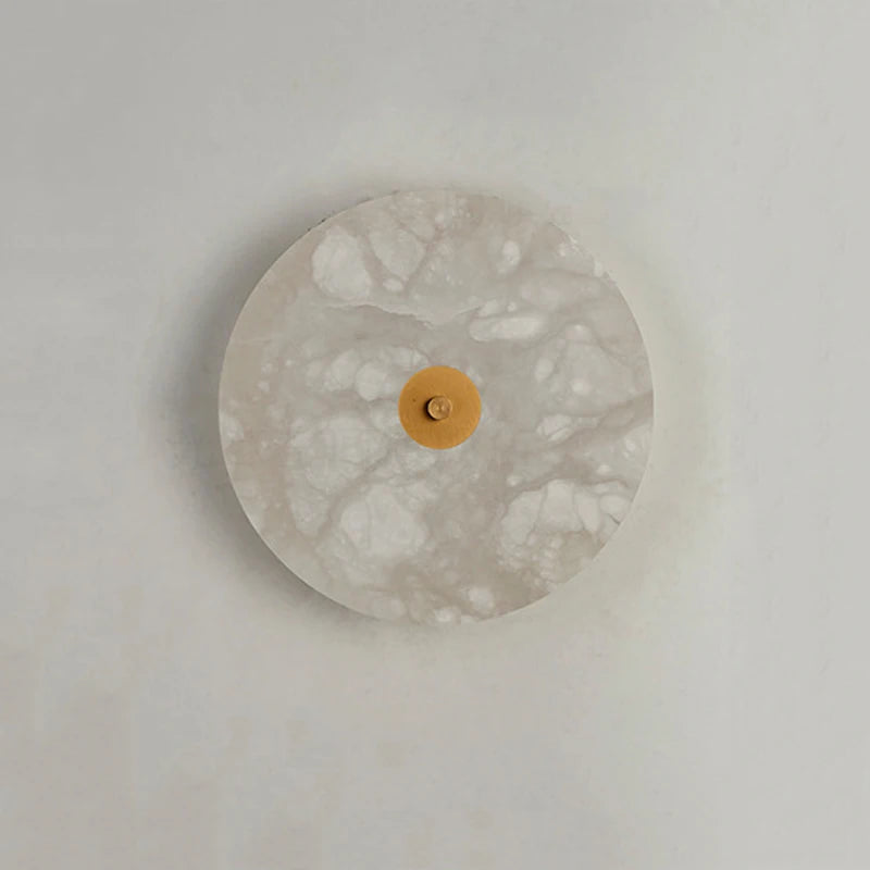 Round marble wall light with backlight for hotel - vue 5 sur 9