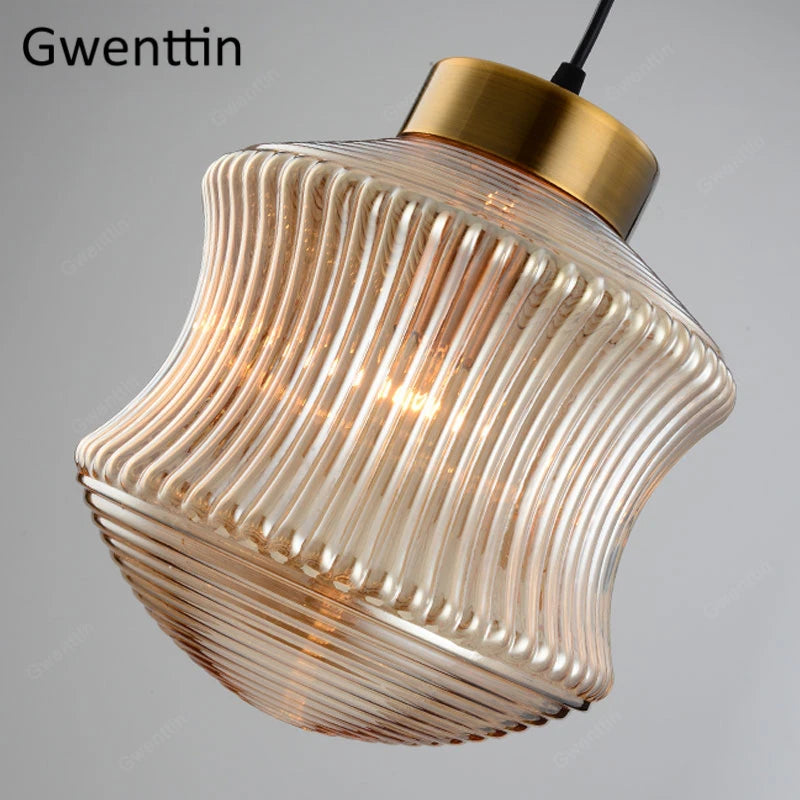 Tinted glass pendant light for modern interior decor - vue 6 sur 8