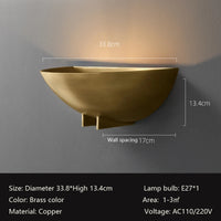 Retro copper wall light for creative decor