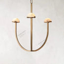Spanish natural marble retro style copper and LED chandelier