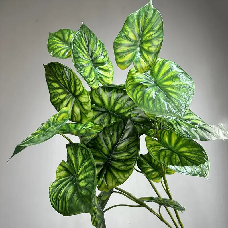 Set of 2 decorative artificial green plants in plastic - vue 6 sur 8