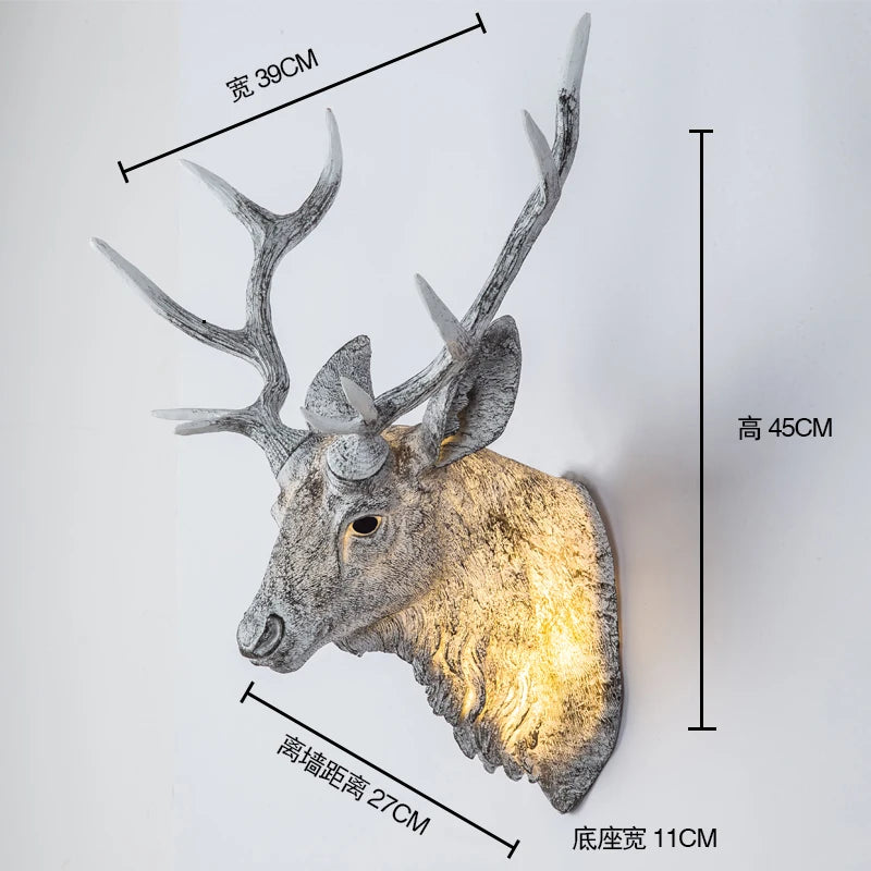 Modern deer antler wall light with decorative LED - vue 13 sur 14