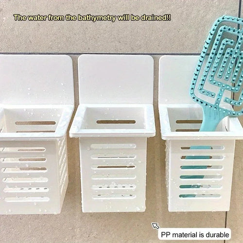Self-adhesive wall-mounted toothpaste and toothbrush holder - vue 5 sur 6