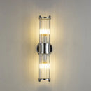 Crystal wall light with chrome and black stripes for indoor use