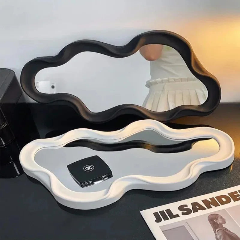 Decorative cloud-shaped hanging makeup mirror