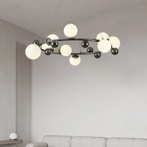 Nordic metal and decorative glass ceiling pendant for interiors - vue 4 sur 13
