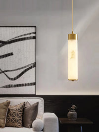 Natural marble and copper chandelier for modern minimalist decor