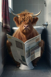 Funny animal bathroom wall art