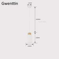 Modern nordic wood and glass pendant light indoor decorative