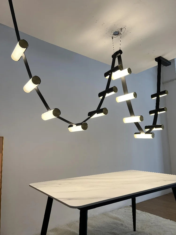 Nordic leather designer chandelier for decorative pendant lighting - vue 3 sur 6