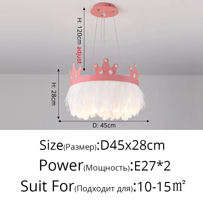 Simple nordic luxury chandelier with crystal feather pendant - vue 12 sur 12