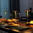 Rechargeable table lamp with dimmable ambient lighting for restaurants and bars
