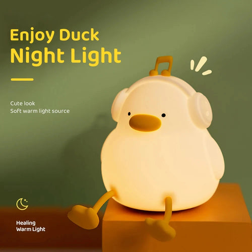 Rechargeable silicone duck night light USB dimmable birthday gift - vue 5 sur 8