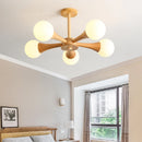Japanese nordic solid wood log chandelier
