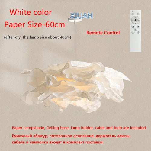 Minimalist paper LED chandelier for DIY indoor lighting