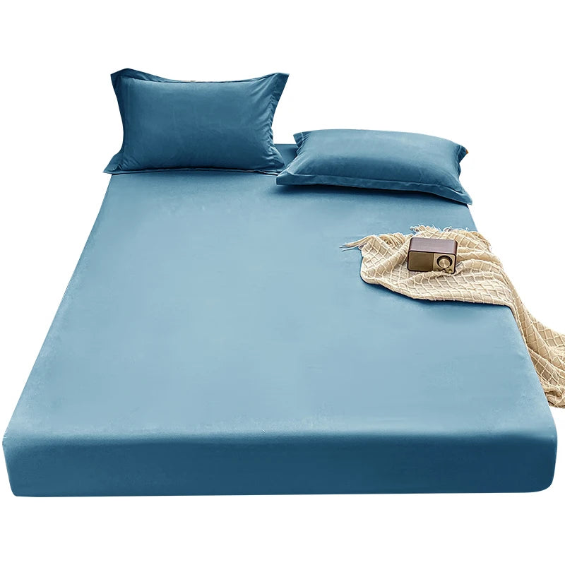 Premium Solid Color Brushed Fitted Sheet,Ultra-Soft Sateen Weave for Cozy Nights - Hypoallergenic and Easy Care Bedding - vue 13 sur 13