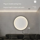 Modern round wall light with plug and rechargeable wire