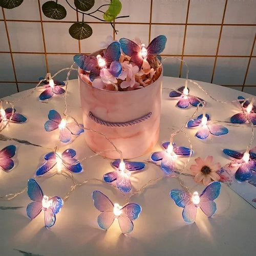 LED butterfly string lights for parties and indoor decorations - vue 2 sur 9